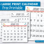 Free Printable 2025 Large Print Calendar — Krafty Planner For Large 2025 Calendar Printable