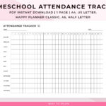 Homeschool Attendance Sheet Printable. Homeschool Attendance Pertaining To 2025 Attendance Calendar Printable