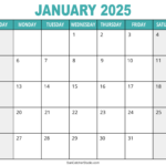 January 2025 Calendar (Free Printable) – Diy Projects, Patterns Intended For 2025 Monthly Calendar Printable