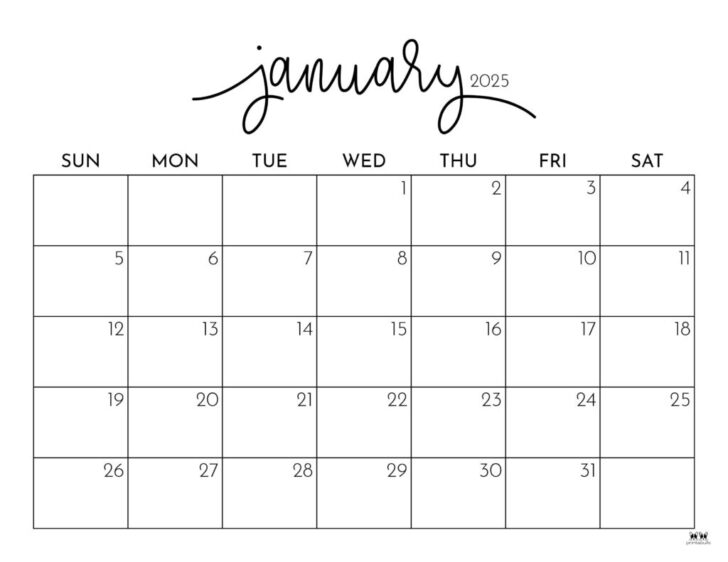 Dry January Calendar 2025 Printable