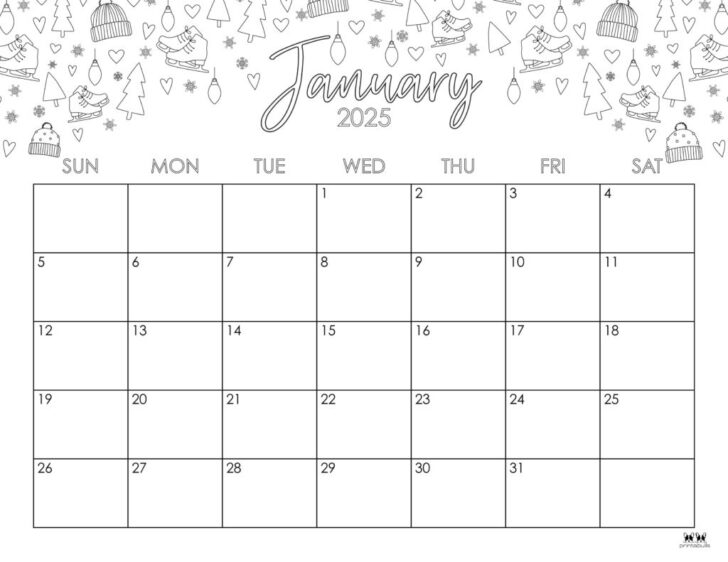 January 2025 Calendar Printable Cute