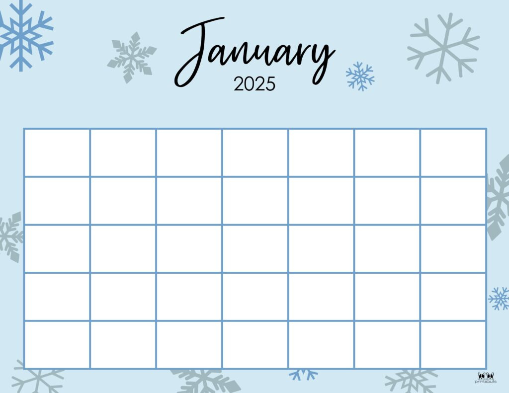 January 2025 Calendars - 107 Free Printables | Printabulls inside Free Printable 2025 January Calendar