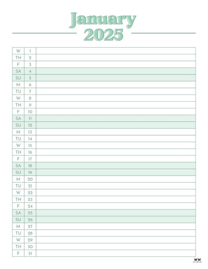 January 2025 Calendar Planner Printable