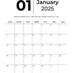 January 2025 Calendars   Free Printable & Fillable Inside Printable January 2025 Planner