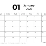 January 2025 Calendars   Free Printable & Fillable Pertaining To January 2025 Calendar Planner Printable