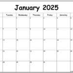 January 2025 Monday Calendar | Monday To Sunday With 2025 Calendar Printable Monday Start