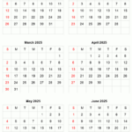 January To June 2025 Printable Calendar | Six Months Per Page Intended For January To June 2025 Calendar Printable