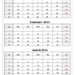 January To March 2025 Calendar | Three Months Calendar Throughout January February March 2025 Calendar Printable