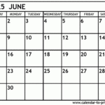 June 2025 Calendar Printable Regarding January June 2025 Calendar Printable