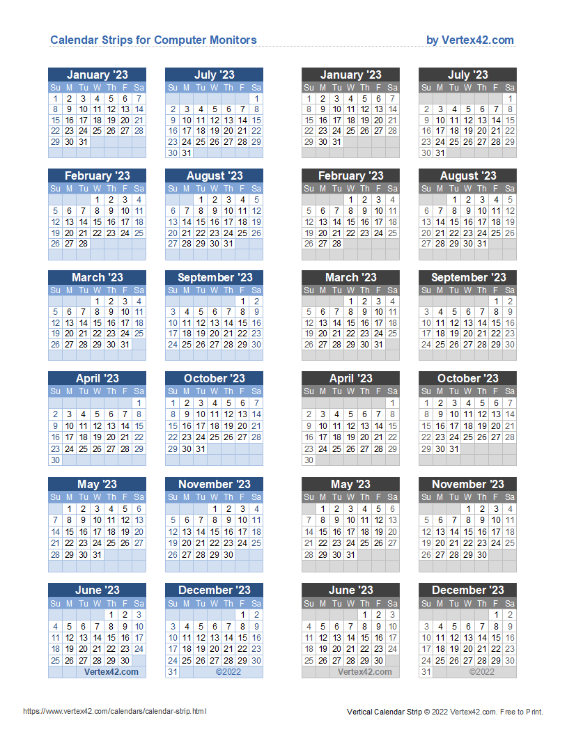 Monitor Calendar Strip Template intended for Strip Calendar 2025 Printable