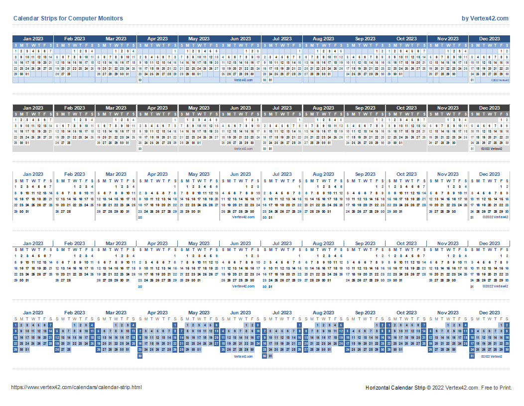 Monitor Calendar Strip Template within Strip Calendar 2025 Printable