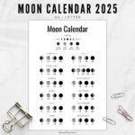 Moon Phase Calendar 2025, A4 / Letter Size Lunar Calendar   Etsy For 2025 Full Moon Calendar Printable