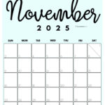 November 2025 Calendar   20 Cute & Free Printables | Saturdaygift Pertaining To Cute Printable November And December 2024 Calendar