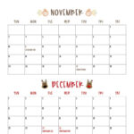 November December 2024 Calendars   28 Printables | Printabulls With Cute Printable November And December 2024 Calendar