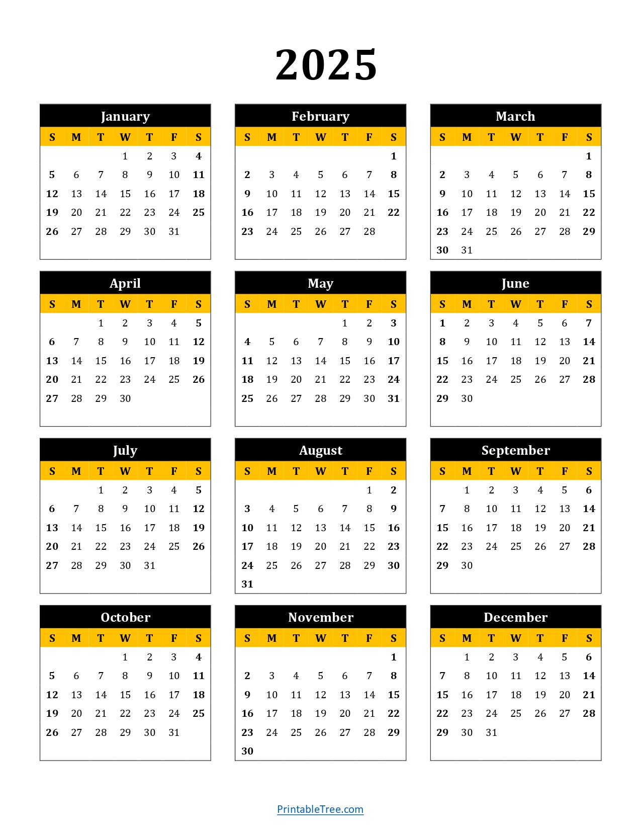 Printable Calendar 2025 One Page With Holidays (Single Page) 2025 inside 2025 Calendar Printable Portrait