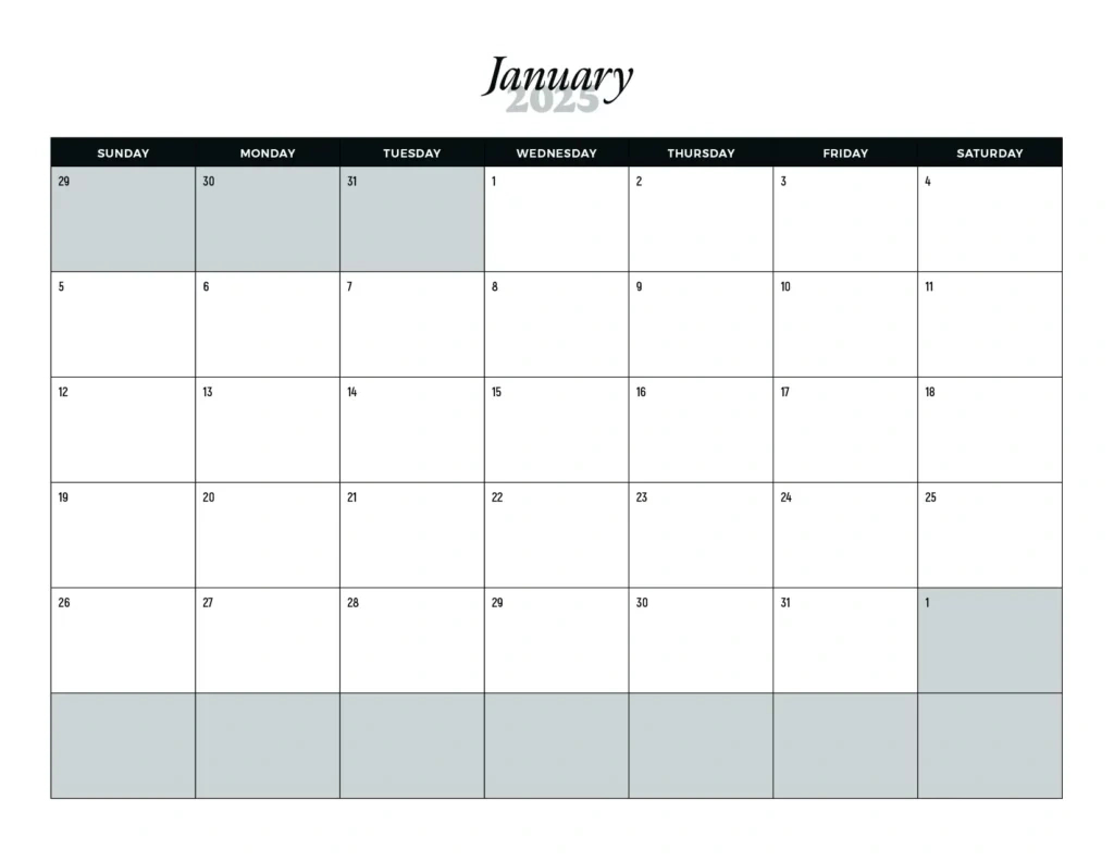 Printable January 2025 Calendars | Free Pdf Downloads intended for January 2025 Monthly Calendar Printable