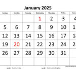 Printable Monthly Calendar 2025 | Free Calendar Template In Free Printable Monthly Calendar 2025 With Holidays