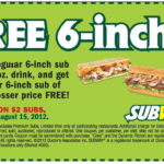 Subway Deals Promo Code Regarding Subway Coupons January 2025 Printable