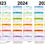 Three Year Calendars For 2023, 2024 & 2025 (Uk) For Pdf For Free Printable 3 Year Calendar 2023 To 2025