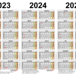 Three Year Calendars For 2023, 2024 & 2025 (Uk) For Pdf For Printable 3 Year Calendar 2023 To 2025