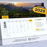 Tischkalender 2025, Vorlagendesign, Band 01 (Adobe Illustrator) – Graphic  Reserve Pertaining To Desk Calendar 2025 Printable