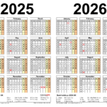 Two Year Calendars For 2025 And 2026 (Uk) For Pdf For 2025 2026 Calendar Printable