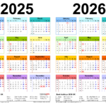 Two Year Calendars For 2025 And 2026 (Uk) For Pdf Throughout Calendar 2025 2026 Printable