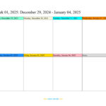 Weekly Calendar 2025 (Word, Excel, Pdf) For Weekly January 2025 Calendar Printable