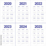 Year 2020 2021 2022 2023 2024 2025 Calendar Vector Design Template For Free Printable 5 Year Calendar 2020 To 2025