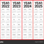 Year 2021 2022 2023 2024 2025 2026 Calendar Vector Design Stock Inside 5 Year Calendar 2021 To 2025 Printable