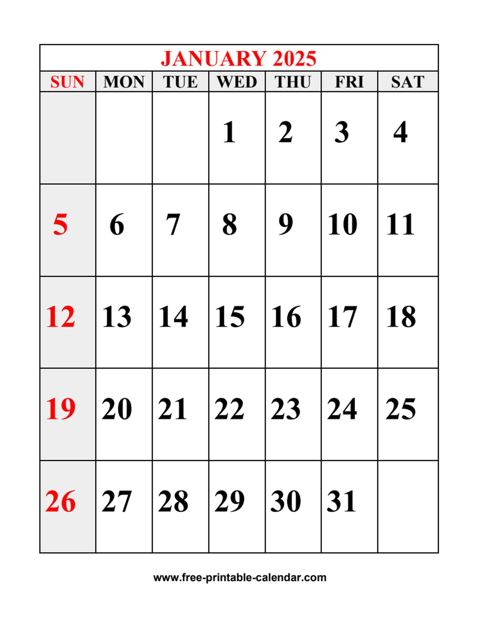 Year 2025 Calendar regarding Free-Printable-Calendar.com 2025