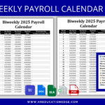 Zweiwöchentlicher Gehaltskalender 2025 Ms Bearbeitbares Word Throughout 2025 Adp Calendar Printable