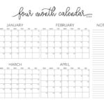 2024 Four Month Calendars   18 Free Printables | Printabulls Pertaining To April 2024 To March 2025 Calendar Printable