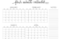 2025 Four Month Calendars – 31 Free Printables | Printabulls throughout March April Calendar Printable 2025