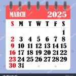 Briefkalender Für März 2025. Die Woche: Stock Vektorgrafik Throughout Show Me A Calendar Of March 2025