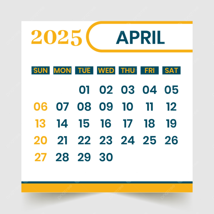 Calendar March April 2025