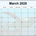 Collection Of March 2025 Photo Calendars With Image Filters. Inside March 2025 Printable Calendar Wiki