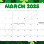 Cute 2025 Free Printable Monthly Calendars   Cassie Smallwood Pertaining To March 2025 Holiday Calendar