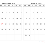 February And March 2025 Calendar | Calendar Quickly Pertaining To Printable February And March 2025 Calendar