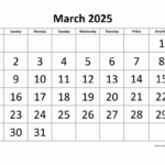 Free Download Printable March 2025 Calendar, Large Font Design With Free Printable March 2025 Calendar Word