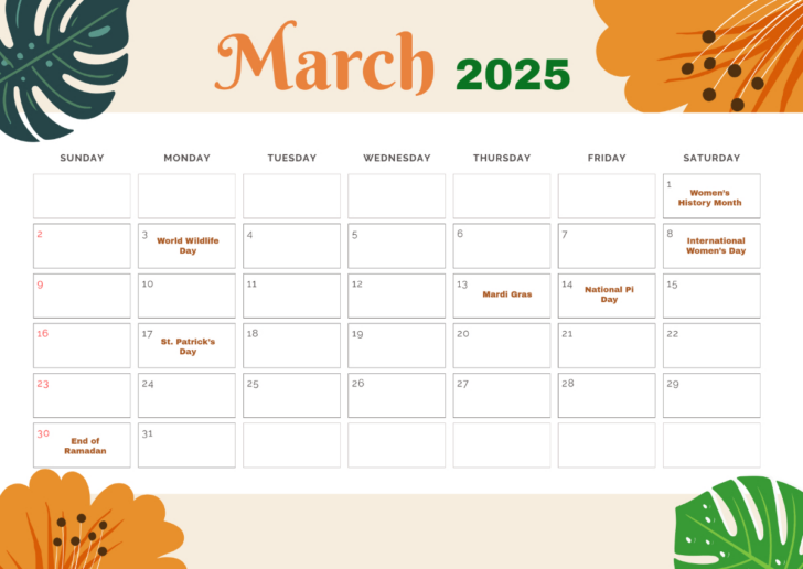 Calendar Events In March 2025