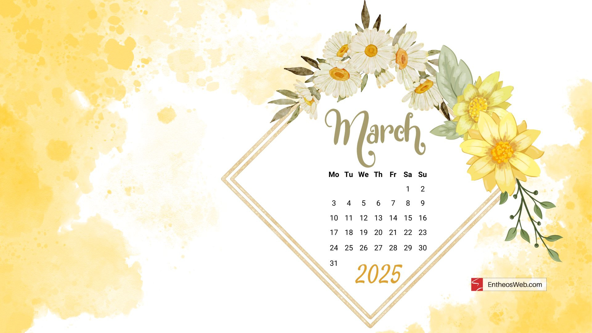 Free March 2025 Desktop Wallpaper Calendars | Entheosweb intended for March 2025 Calendar Wallpaper