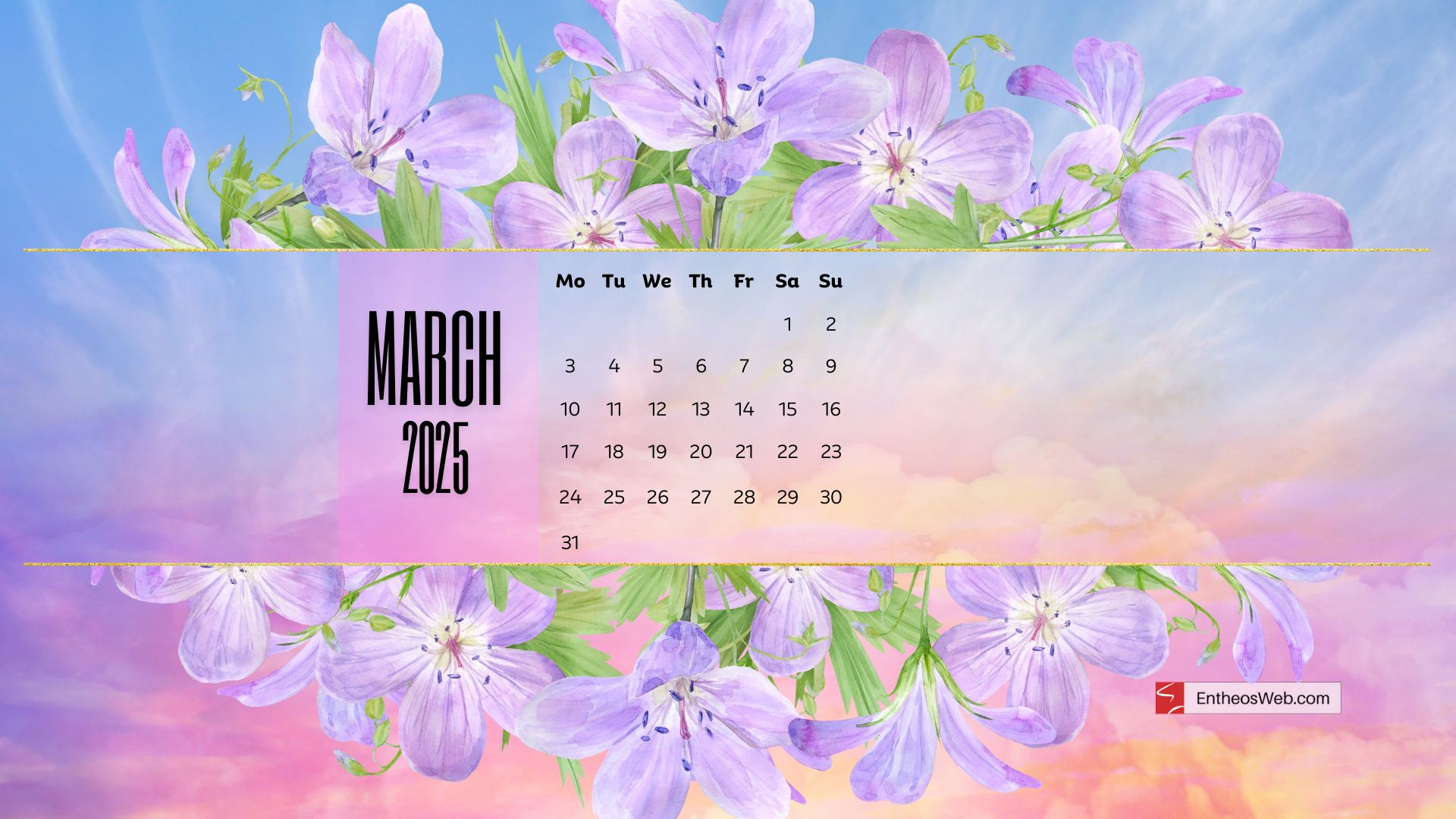 Free March 2025 Desktop Wallpaper Calendars | Entheosweb regarding March 2025 Calendar Background