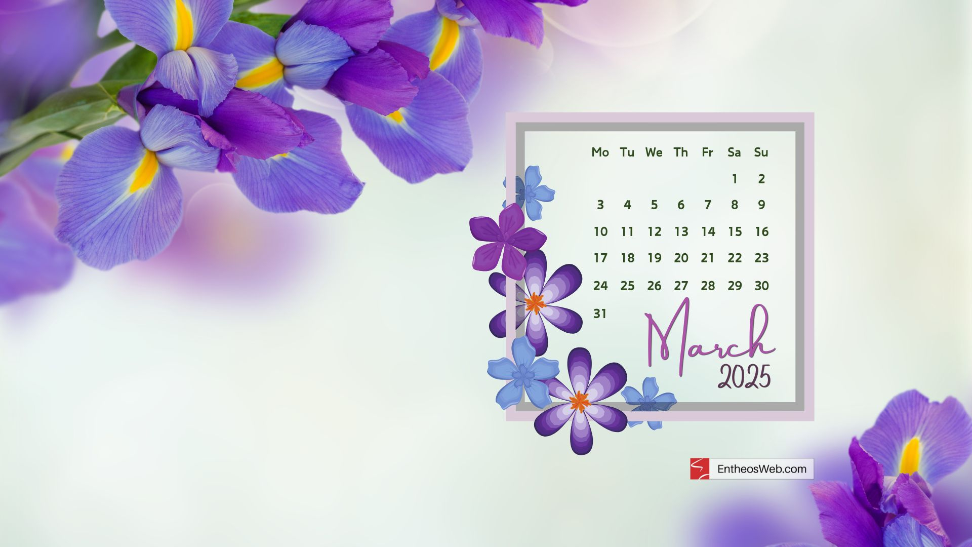 Free March 2025 Desktop Wallpaper Calendars | Entheosweb throughout March 2025 Desktop Calendar