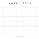 Free Printable 2025 Blank Calendar Templates (All 12 Months) With Blank Calendar Template March 2025 Printable