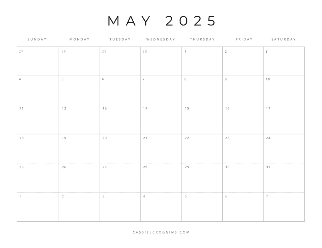 Free Printable 2025 Blank Calendar Templates (All 12 Months) with regard to March Calendar Blank Printable 2025