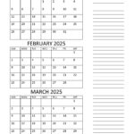 Free Printable January To March 2025 Calendar   Calendarkart Pertaining To Printable Calendar Jan Feb March 2025