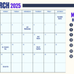 Free Printable March 2025 Calendar With Holidays Template To Edit In Printable Calendar March 2025 With Holidays