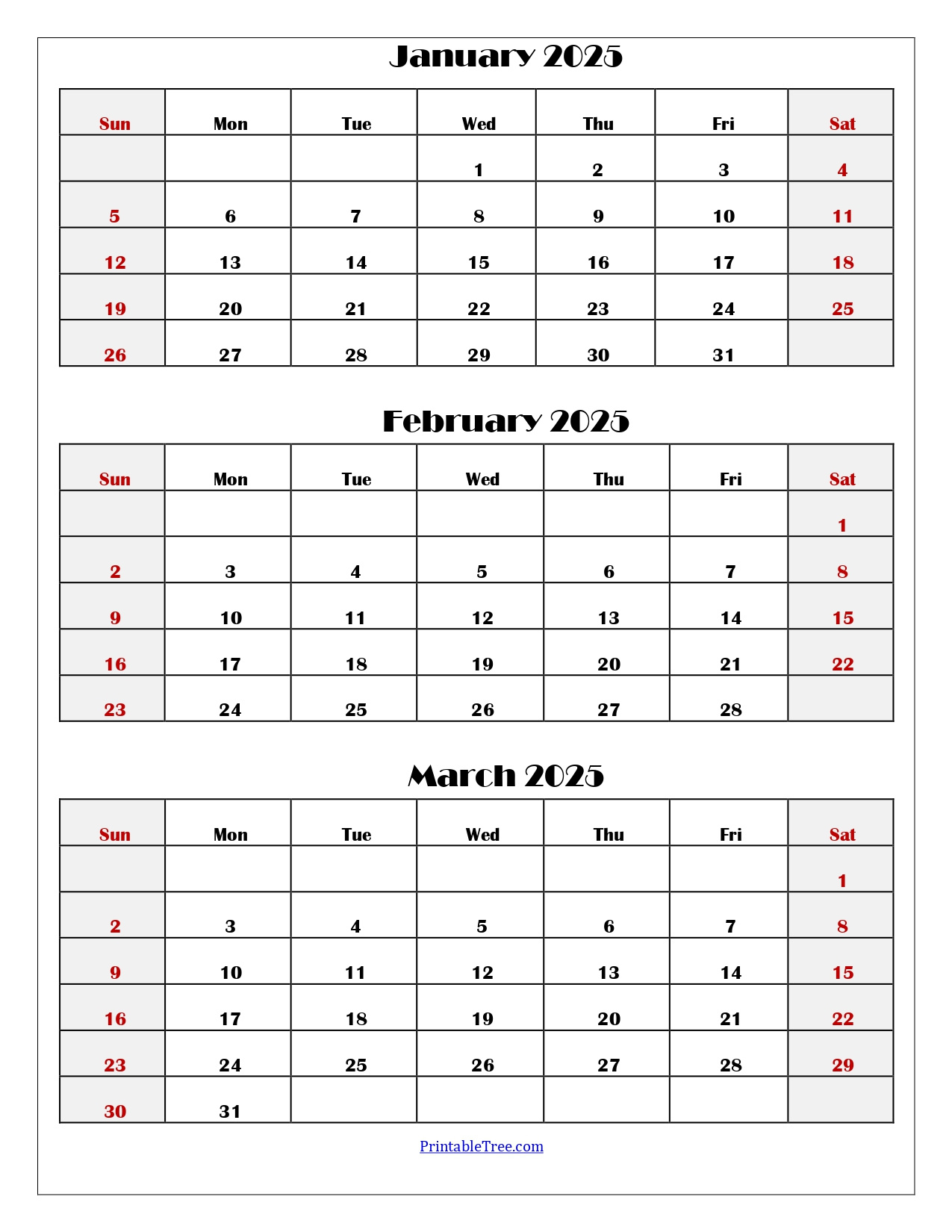 January To March 2025 Calendar | Three Months Calendar intended for Jan Feb March 2025 Calendar