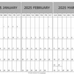 January To March Calendar 2025 Templates   Three Months Intended For Jan Feb And March 2025 Calendar Fre Printable